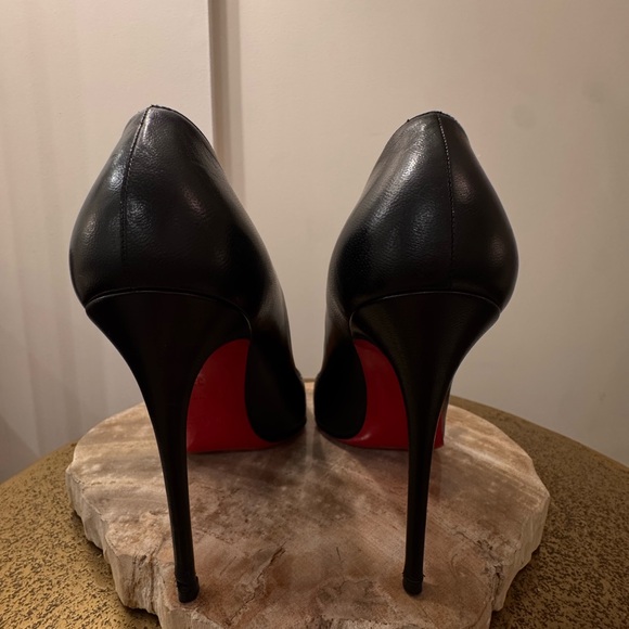 Christian Louboutin Alta Iowa 120 Black Calf Leather Pumps Size 37 - Picture 16 of 16